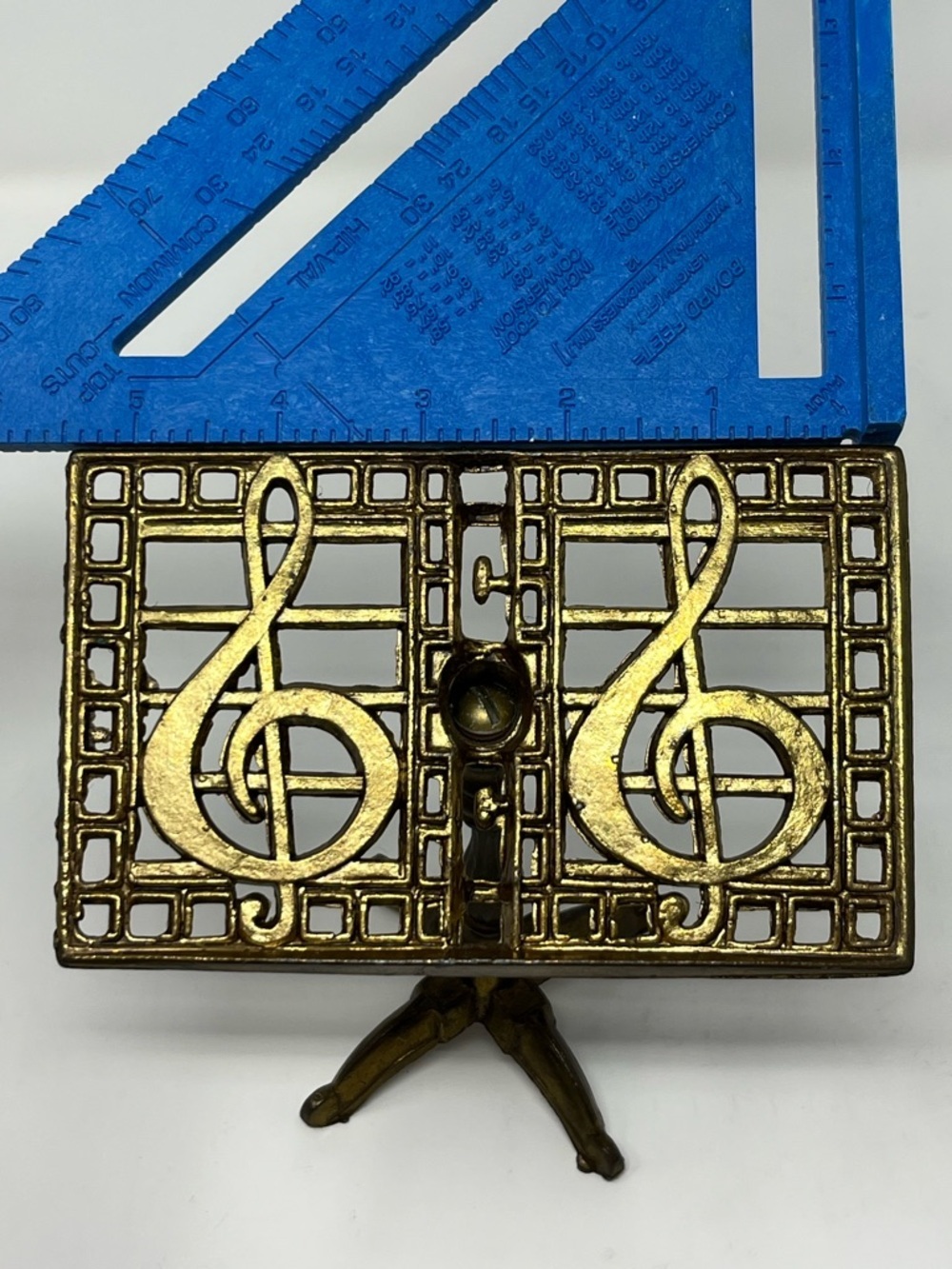 Vintage Brass Music Stand Treble Clef Card Holder & Decor 1970’s MCM Decor - Picture 7 of 7